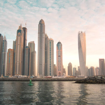 Dubai Marina Skyline Sonnenuntergang