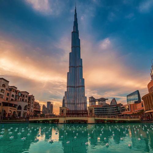 Burj Khalifa Dubai Fountain Pool Dubai Mall