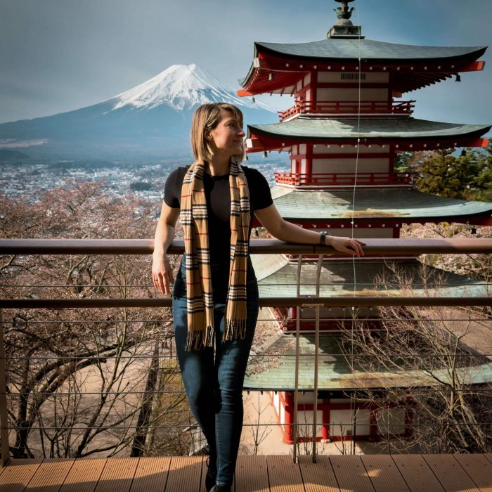 Chureito Pagoda mit Blick auf den Mount Fuji