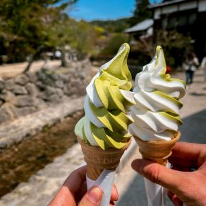 Matcha-Vanilleeis in Miyajima