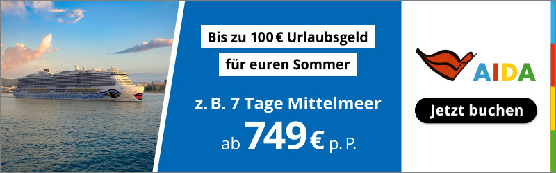 AIDA Urlaubsgeld für euren Sommer - Mittelmeer Angebote