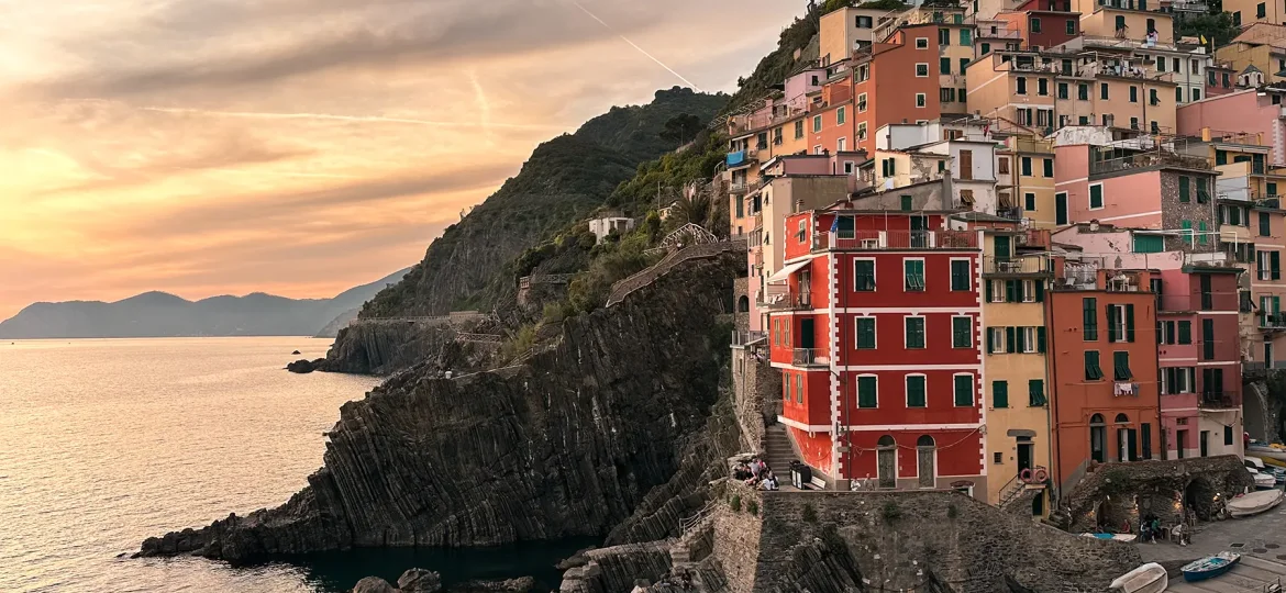 Riomaggiore Aussicht Sonnenuntergang