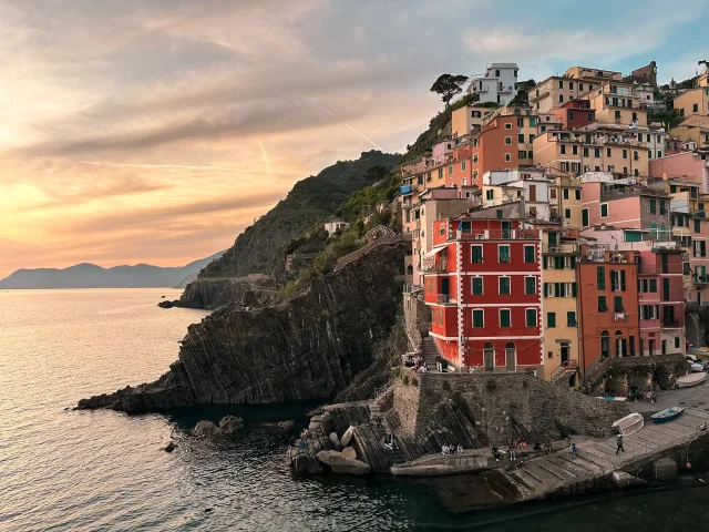 Riomaggiore Aussicht Sonnenuntergang